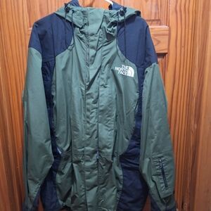 Men's XL The North Face Jacket Coat Zip Up Green Black